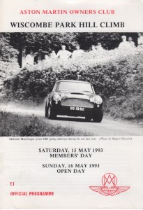 Race Programme for Wiscombe Park Hill Climb on 15th & 16th May 1993