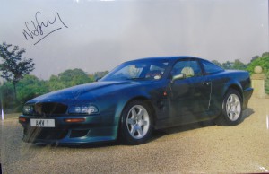 Unframed, stretched canvas publicity print of an Aston Martin V600 Vantage.
