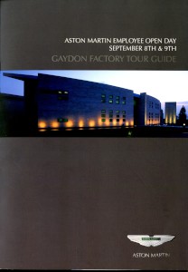 Gaydon Factory Tour guide, for the Aston Martin family open day, 8th&9th September, 2007.