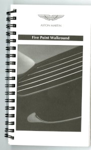 'Five point walkround' for the Aston Martin DB7 Vantage and V12 Vanquish models.